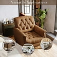 thumbnail image 2 of Dreamsidea Faux Leather Accent Chair Set of 2 for living Room, Button Tufted Wingback Armchair with Wood Legs Camel, 2 of 7