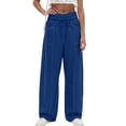 thumbnail image 7 of ADSSDQ Womens Barrel Pants Drawstring Wide Leg Sweatpants Baggy Summer Lounge Pants Casual Trendy Beach Trousers with Pockets Navy 2XL, 7 of 7