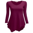 thumbnail image 1 of CHOK Tunique Longue à Manches Longues Col en V pour Femmes Robe T-Shirt, 1 of 3