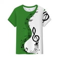 thumbnail image 2 of Baqcunre T Shirts For Women Shirts For Women Vintage Musical Note Print Tees T Shirt Gift Shirt Top Womens Short Sleeve Tops Womens Tops Green M, 2 of 7
