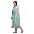 thumbnail image 4 of Moomaya Chemise de Nuit à Manches pour Femmes Imprimée en Coton, 4 of 5
