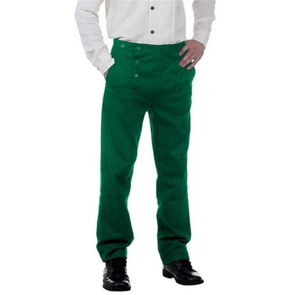 The Pirate Dressing C1403 Architecte Hommes Cent pour Cent Coton Pantalon- Green - Large