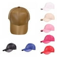 thumbnail image 3 of [BRAND Factory Price!]Genuine Leather Baseball Cap Sunshade Cap Men Women Adjustable Solid Color Leather Peaked Cap, 3 of 10