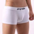 thumbnail image 5 of HUPOM Mens Underwear Boxer Briefs Male Thongs Medium waist Elastic Waist Solid Boxer Briefs White L, 5 of 9