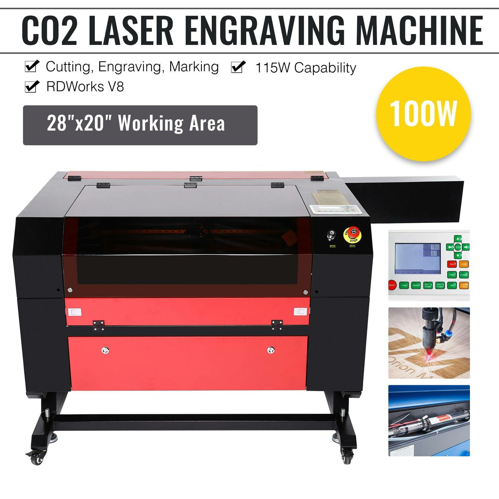 OMTech Co2 Laser Engraver Cutter 100W 28x20 Ruida Engraving
