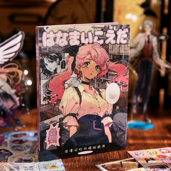 3 Cut Film Sticker Books Japanese Ancient Comic Style, Coated Paper Material, Covered with Star Film, DIY Handbook, Scrapbook, Decorative Materials, Sticker Book.