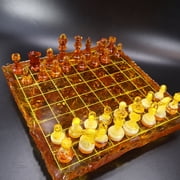 KIZIMA Handmade Baltic Amber Chess Set, Konigsberg Imperial Edition, Luxury Gift USA