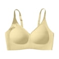 thumbnail image 4 of DGMIOCS Smoothing Wireless Bras for Women Comfort Seamless Bra Full Coverage Push Up Bra Yellow L, 4 of 7