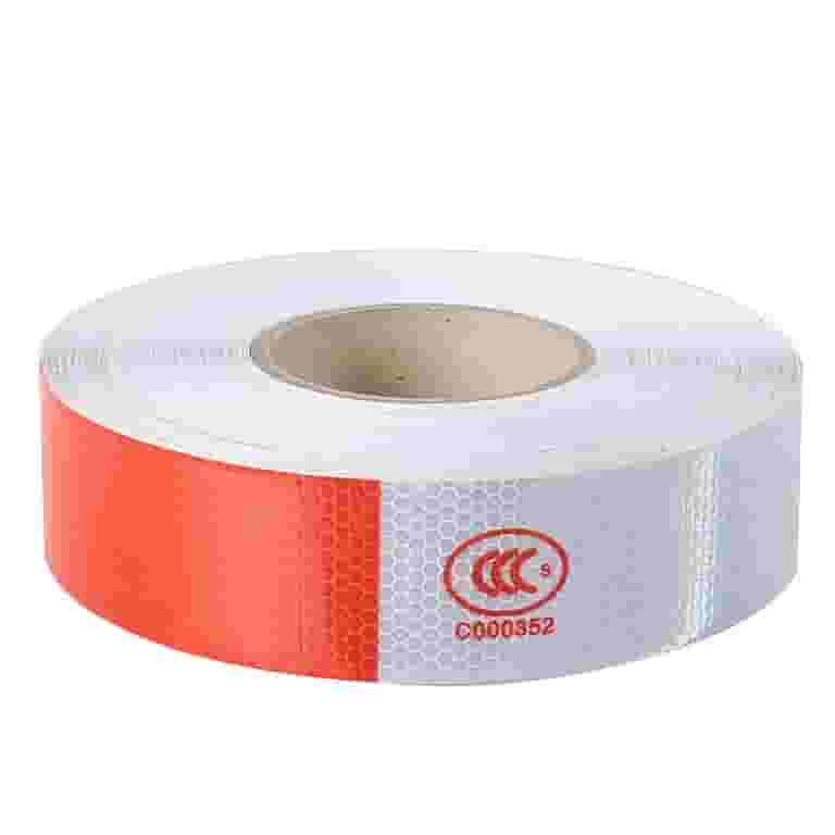 DOT Reflective Conspicuity Tape - 1 Inch X 50 Feet Roll, Yellow/Orange Honeycomb Pattern For Trucks, Trailers & Safety Marking