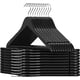 thumbnail image 1 of SONGMICS Percha de Madera Maciza, Juego de 20, con Ranuras, Barra Antideslizante, Gancho 360°, para Trajes, Abrigos, Negro y Plata CRW02B-20V1, 1 of 6