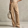 thumbnail image 5 of Womens Dress Pants Business Casual Work Pants Comfortable High Waist Stretchy Trousers Pull On office Slacks Khaki L(L), 5 of 8