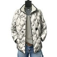 thumbnail image 2 of felwors Women's Reversible Quilted Coat with Vintage Rug Print, Stand Collar Lightweight Outerwear for Fall Winter White, XS, 2 of 8