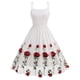 thumbnail image 1 of Vestido de Cóctel de Verano, Camisola Gasa Vestido sin Mangas con Bordado Rosa, Estilo de Fiesta de Cóctel de las Mujeres, 1 of 7