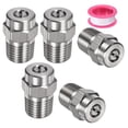 thumbnail image 1 of Uxcell 5 Paquete de Puntas de Limpieza de Superficie - 25 Grados 1/4" NPT Macho Boquillas de Lavadora de Presión, Acero Inoxidable con Cinta de Sellado (Orificio de 1.311 mm), 1 of 1