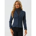 thumbnail image 3 of Chaqueta de Gamuza Sintética Allegra K Azul Oscuro M, 3 of 5