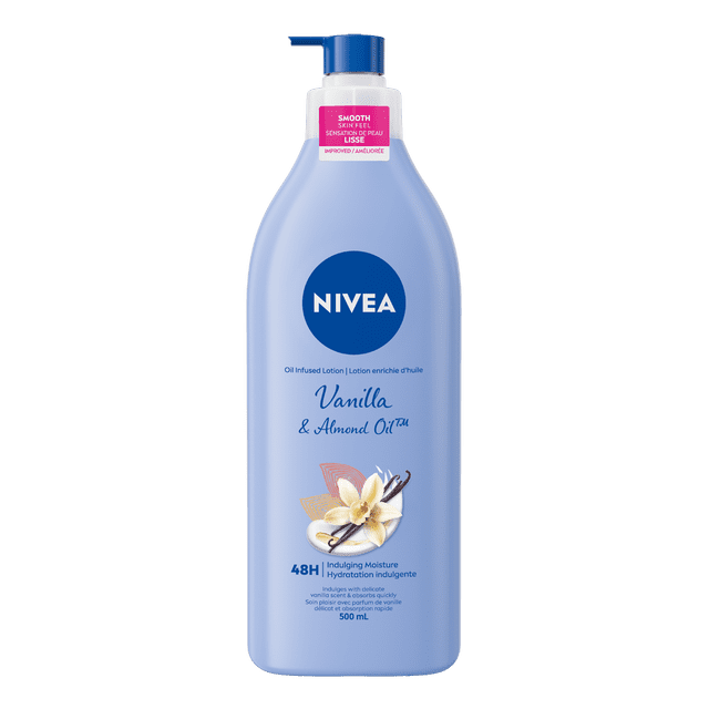 NIVEA Vanilla & Almond Oil Infused Body Lotion for Women, Non-Greasy, 500mL