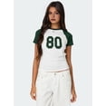 thumbnail image 4 of Gynyvoja Women Short Sleeve Jersey Crop Tops Y2k Graphic Tees Summer Teen Girls Crewneck Slim Fit T-Shirts Green L, 4 of 8