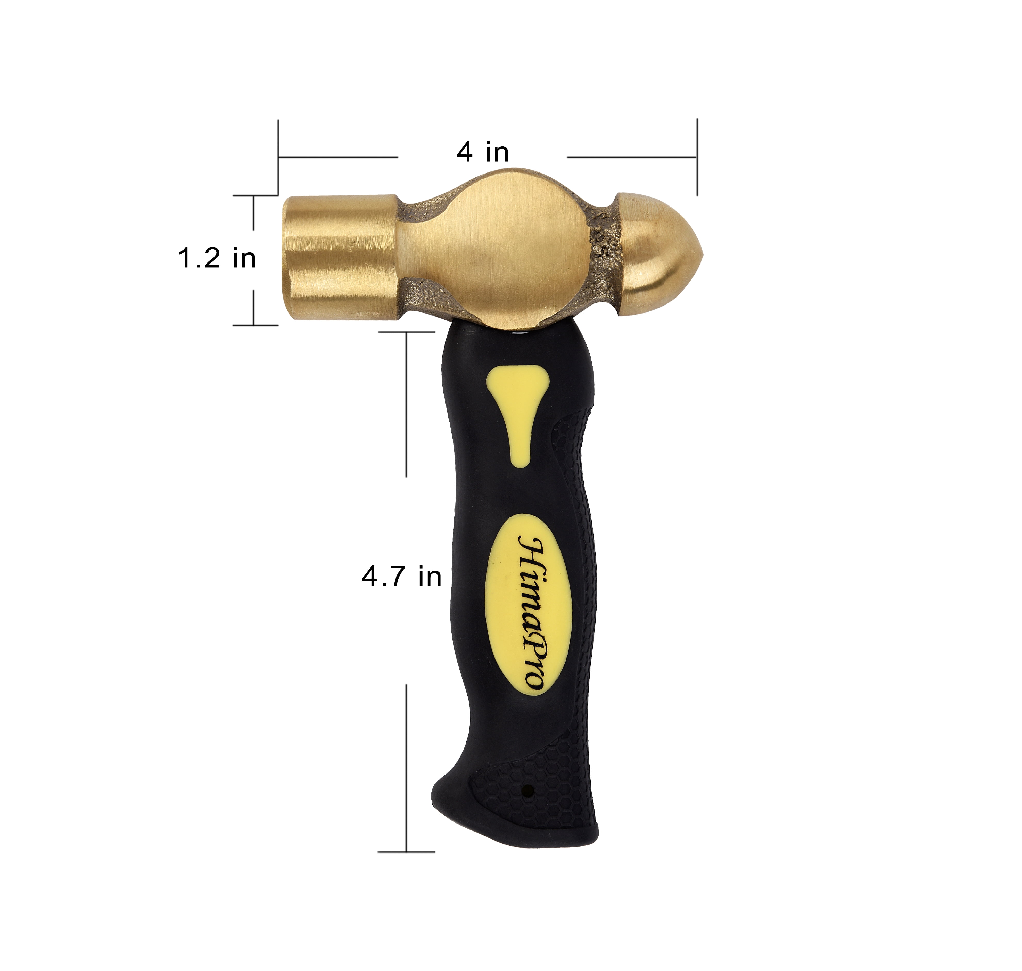 HimaPro One Pound Brass Metal Stamping Ball Pein Hammer with a Complimentary Heart Stamp