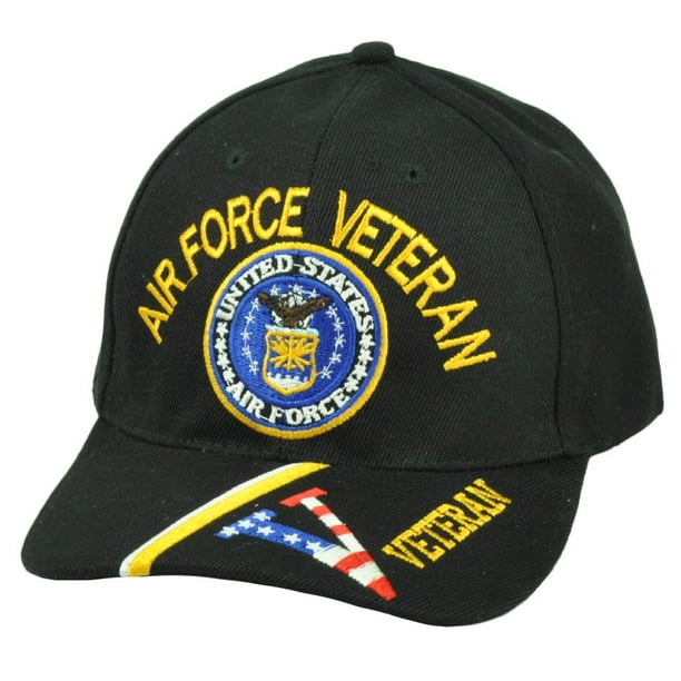 United States Air Force Veteran Vet Black Adjustable Hat Cap Military ...