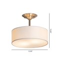 thumbnail image 3 of Baxton Studio Breno White Fabric Drum Pendant Light, 3 of 3