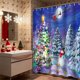 thumbnail image 4 of Cortina de ducha navideña con ganchos | Decoración navideña para el baño | Tela de poliéster impermeable con diseños festivos de árboles y bolas, 4 of 6