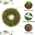 thumbnail image 3 of Spring Wreath 18 Inch Artificial Boxwood Front Door Green Farmhouse Wreath, 3 of 6
