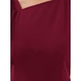 thumbnail image 5 of INSPIRE CHIC Women's Dressy Casual Dress Ruffled Asymmetric Neck A-Line Midi Pleated Dresses L Dark Red, 5 of 6