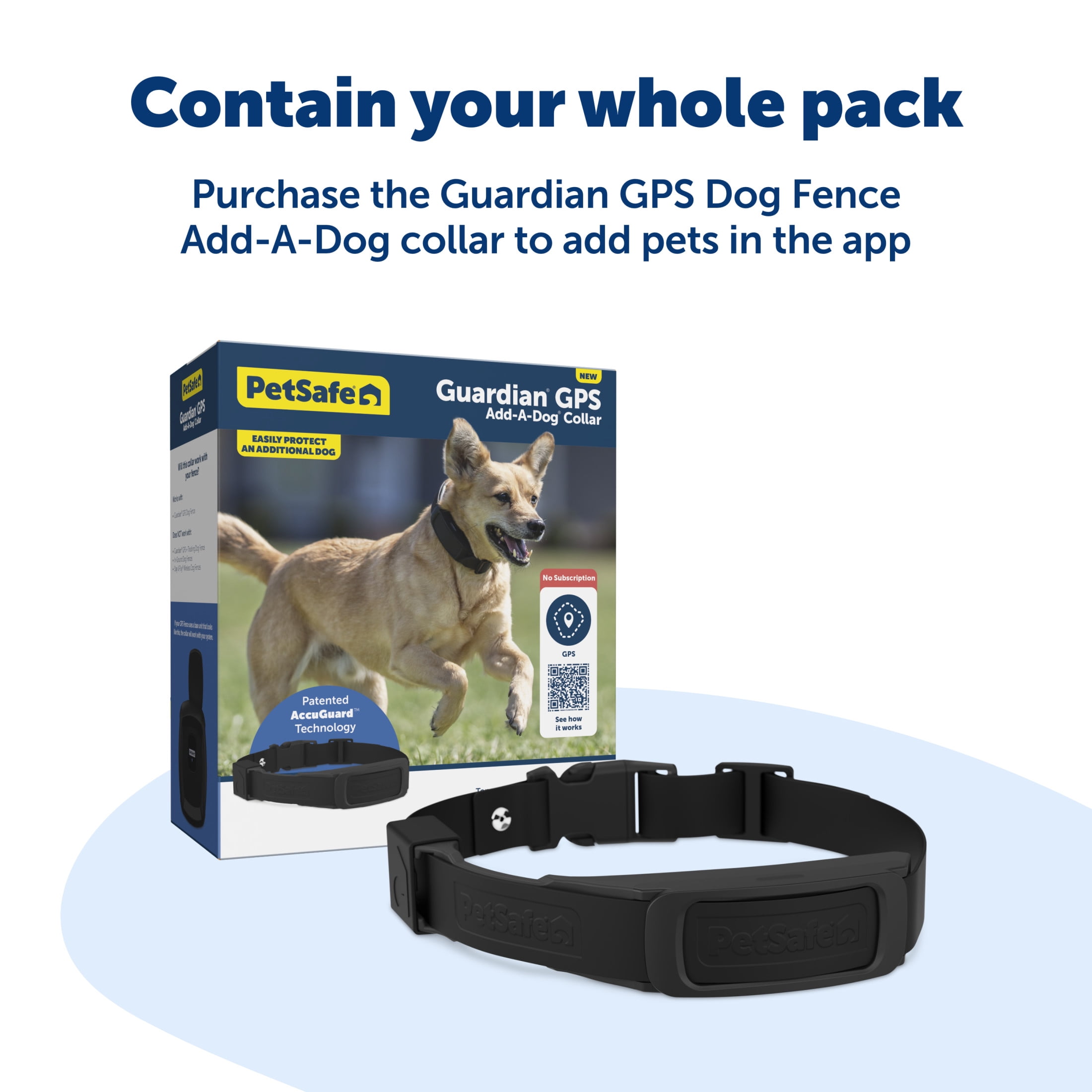 PetSafe Guardian GPS Dog Fence  No Subscription  Create Your Own Wireless Dog Fence  Single-Yard Fence for Yards 3/4 Acres or Larger  World's Safest GPS Dog Fence Tech  New, Redesigned Collar