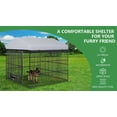 thumbnail image 5 of 79" x 79" Dog Kennel Outdoor, Large Outdoor Dog Enclosure with Feeding Door and Bowl, Heavy-Duty Weatherproof Dog Cage with Roof Cover, Dog Kennel Fence, 5 of 10