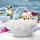 thumbnail image 4 of Lightweight and elegant wedding flower girl basket with white satin decorated candy basket, 4 of 4