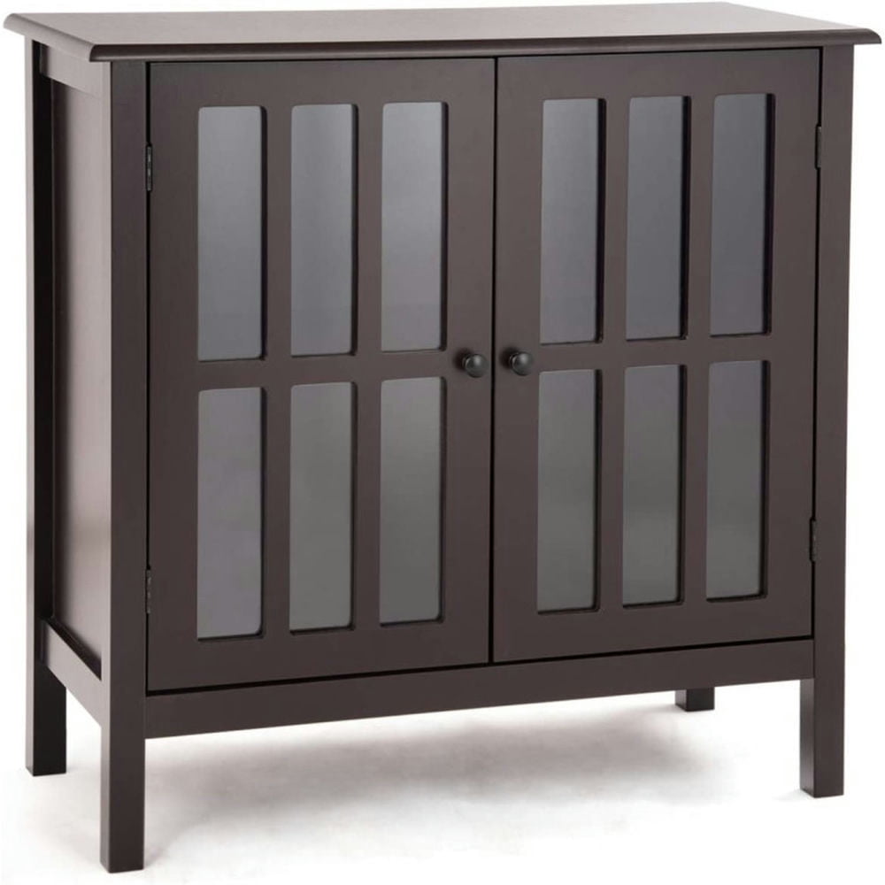 Finihen Kitchen Storage Cabinet, Buffet Sideboard, Glass Door Sideboard Console Storage Buffet Cabinet, for Dining Room, Kitchen, Living Room, Brown Finihen Kitchen Storage Cabinet, Buffet Sideboard, Glass Door Sideboard Console Storage Buffet Cabinet, for Dining Room, Kitchen, Living Room, Brown