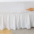thumbnail image 3 of MEILA Wrap Around Bed Skirt Three Fabric Sides Elastic Dust Ruffled 16 Inch Tailored Drop,Easy to Install Fade Resistant-White, Queen/King, 3 of 4