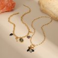 thumbnail image 4 of NICKSUN 18K Gold Plated Stainless Steel Vintage Tulip Pendant Necklace, Multi Charms Cross Key Heart Bead Thick Link Chain Clavicle Jewelry for Women, 4 of 7