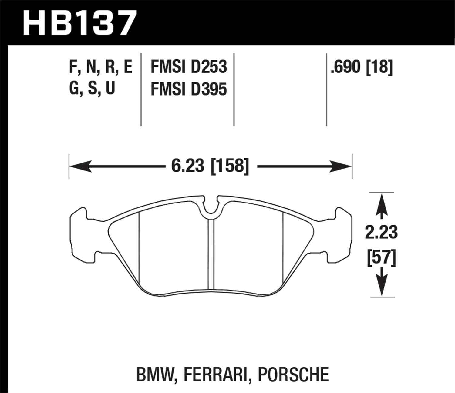 Hawk HPS Street Brake Pads Fits select: 1988-1991 BMW M3, 1982-1988 BMW 528