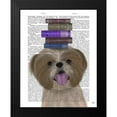thumbnail image 2 of Fab Funky 12x14 Black Modern Framed Museum Art Print Titled - Shih Tsu and Books, 2 of 5