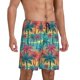 thumbnail image 2 of Balery Hawaii Palms Pantalones cortos de pijama de punto de algodón para hombre con cinturilla y bolsillos-Medium, 2 of 6