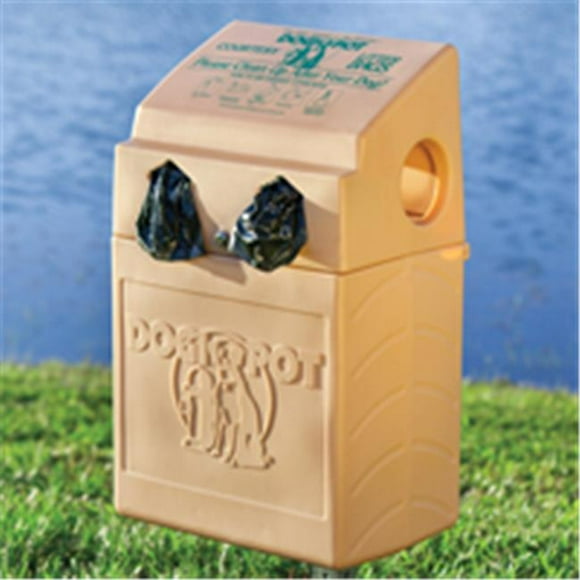 Dogipot Valet pour Chien Station de Déchets pour Animaux en Polyéthylène & Réceptacle, Beige Sable