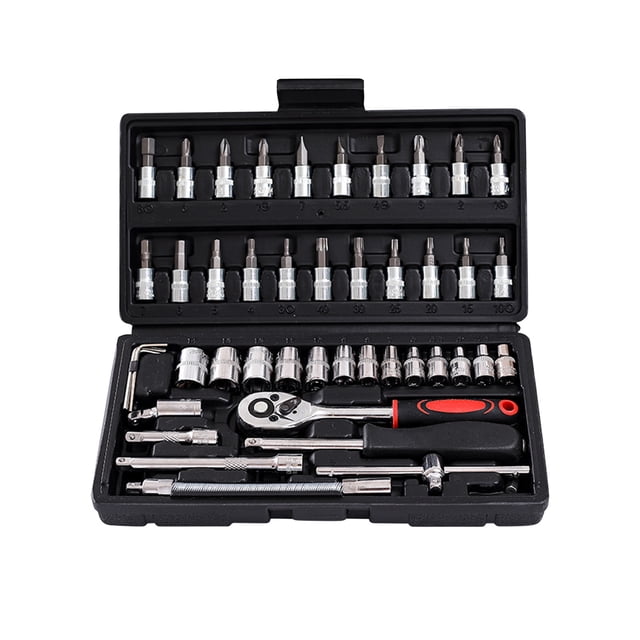 Agiferg 46-piece Socket Wrench Set Car Motorcycle Auto Insurance Set Household Xiaofei Hardware Tool Combination Set