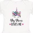 thumbnail image 4 of Inktastic My Mimi Loves Me Girl Unicorn Girls Long Sleeve Baby Bodysuit, 4 of 5