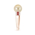 thumbnail image 3 of ANGARA Golden South Sea Cultured Pearl Ring with Rubies in 14K Rose Gold for Women | June Birthstone, Birthday, Anniversary, Jewelry Gift for Women | Pearl Ring, 3 of 9