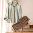 thumbnail image 6 of Enjoytime Outfits for Women Cute Printed Button Down Shirts Pants Two Piece Sets Comfy Long Sleeve Loungewear Casual Cozy Soft Pajama Set, 6 of 7