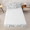 thumbnail image 4 of Castle Fairy Teens Basketball Print Zipper Twin Comforter Sets with Fitted Sheet and 2 Pillowcases, Sport Theme Zipper Bedding Set, White Black,4-Piece, 4 of 6