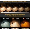 thumbnail image 2 of Lámpara de lectura recargable, lámpara de lectura con clip de 9 LED, atenuación continua y 3 modos de protección ocular (blanco frío y cálido), cuello flexible de 360°, indicador, trabajo prolongado, 2 of 5