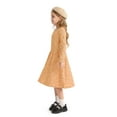 thumbnail image 2 of Actgleam Girls Long Sleeve Dress Round Neck A-line Casual Cute Knit Waffle Dresses for Girls,Orange,9-10Years, 2 of 11