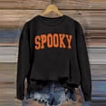 thumbnail image 2 of ibiyuan Halloween Sweatshirts for Couples Crew Neck Lightweight Halloween Shirts Women Spooky Season Pumpkin Printed Sweater Long Sleeve Pullover Top Halloweens Couples Gifts, 2 of 7