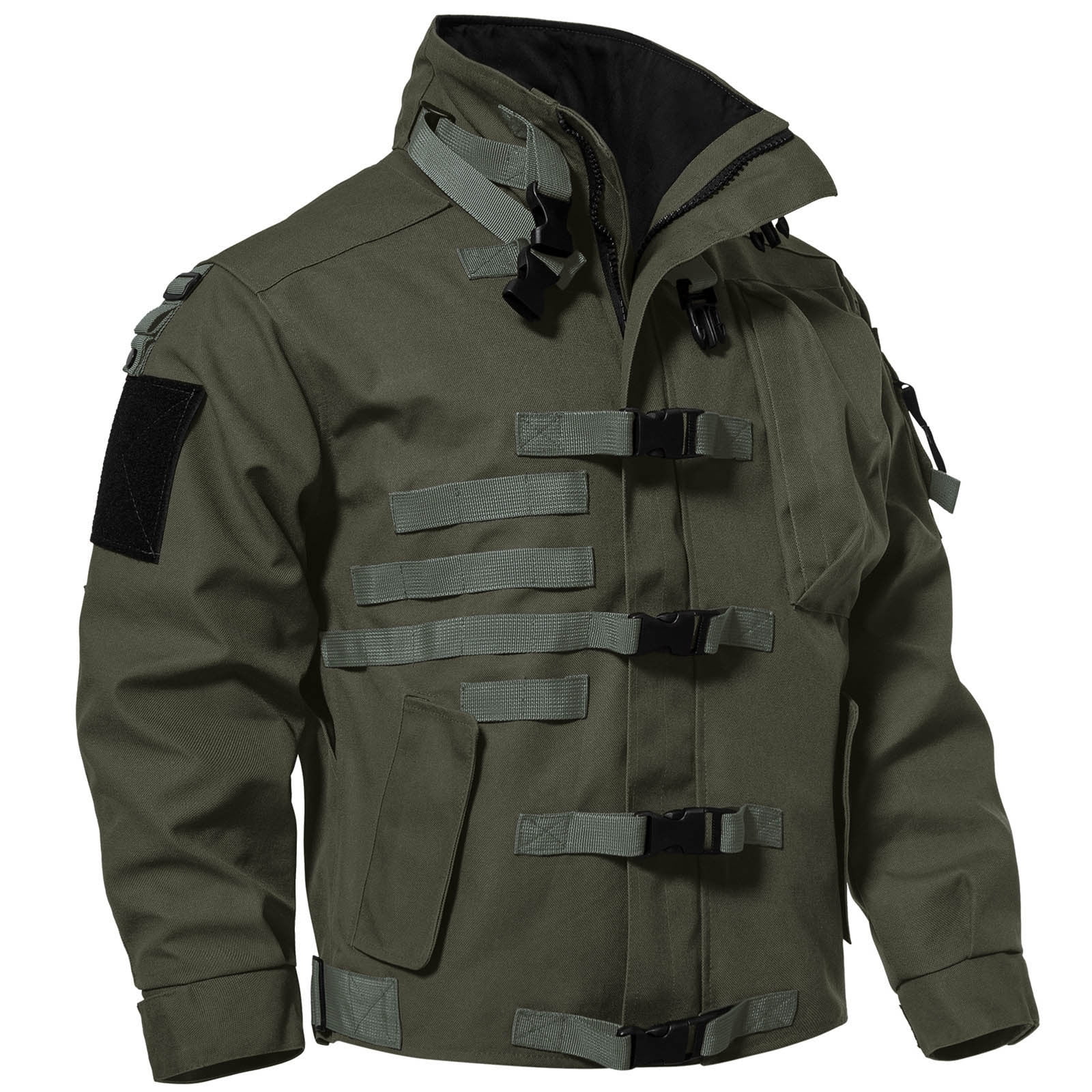 【希少】Sports Jacket LOVZFMLL Jackets for Men Locomotive Tactics Jacket Zipper Pocket