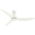 thumbnail image 3 of Hunter - Mazzini Indoor/Outdoor Ceiling Fan, Remote, 52-inch, Matte White, Casual-style, 6-speed DC Motor, Energy Star, 52830, for Porches, Bathrooms, 3 of 16