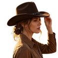 thumbnail image 4 of VBEWZET Shapeable Brim Woven Cowboy Cap, Band Decor Packable Protection Beach Hat for Riding, Fishing, Camping & Vacation, 4 of 6