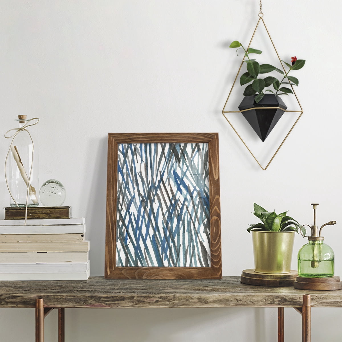 Blue Grass II - Framed Print w/glass - Walnut