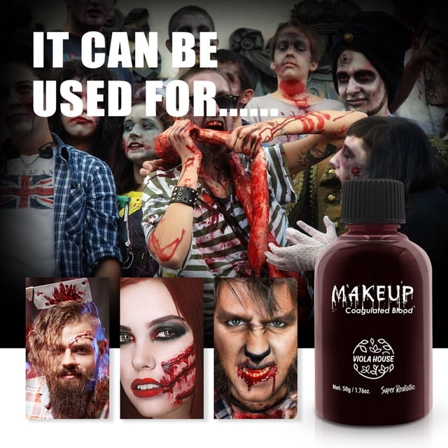 Decoraciones de Halloween, adornos de Halloween, regalos de Halloween, maquillaje falso en aerosol, maquillaje de Halloween falso, disfraces de cosplay, maquillaje en aerosol de sangre de 50 ml.
